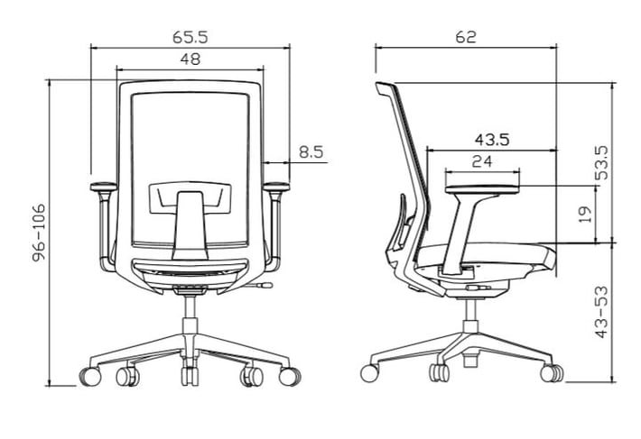 Офис стол RFG Alcanto W, дамаска и меш, Weight Sensitive механизъм, до 120 kg, черна седалка, светлосиня облегалка