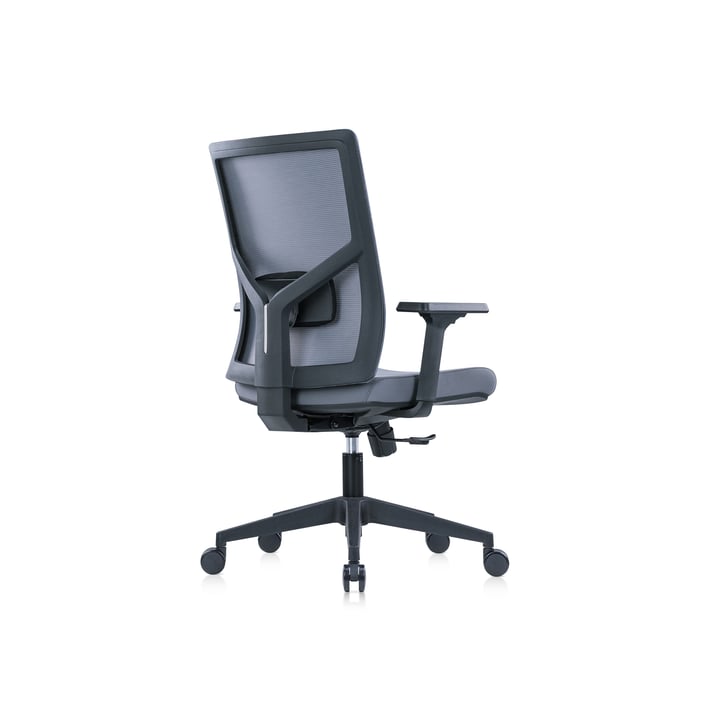 RFG Ергономичен стол Snow Black W, светлосива седалка, светлосива облегалка
