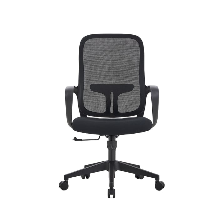 Работен стол RFG Mojito W, дамаска и меш, полиамидна основа, до 120 kg, черна облегалка, черна седалка