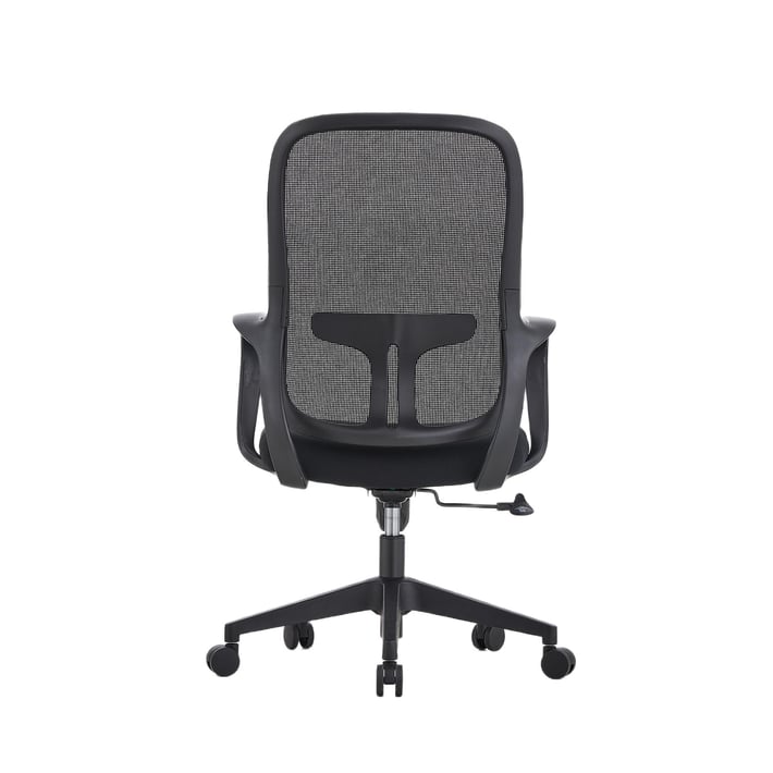 Работен стол RFG Mojito W, дамаска и меш, полиамидна основа, до 120 kg, черна облегалка, черна седалка