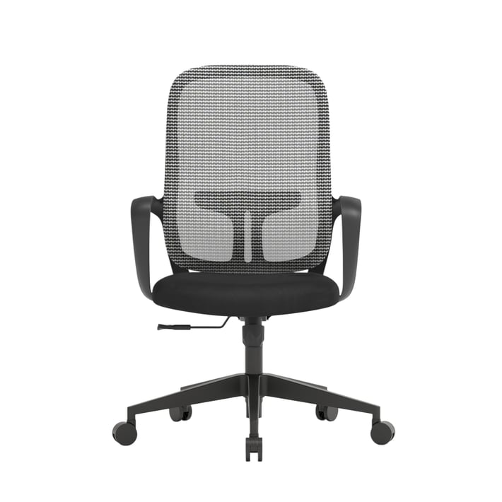 Работен стол RFG Mojito W, дамаска и меш, полиамидна основа, до 120 kg, сивa облегалка, черна седалка