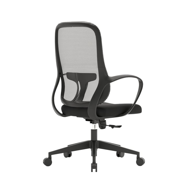 Работен стол RFG Mojito W, дамаска и меш, полиамидна основа, до 120 kg, сивa облегалка, черна седалка