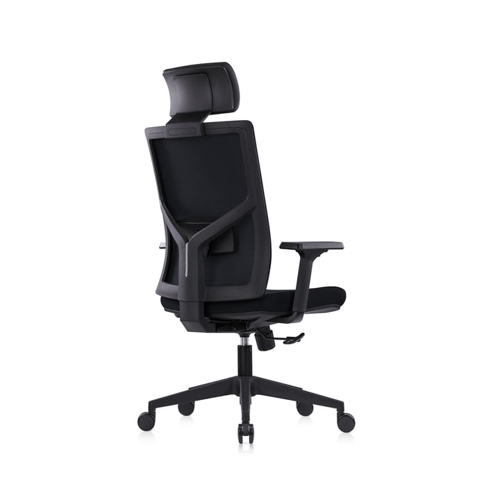 RFG Ергономичен стол Snow Black HB, черна седалка, черна облегалка