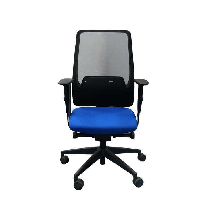 Работен ергономичен стол Interstuhl Aim 1S04, дамаска и меш, ултрамарин, сглобена мостра