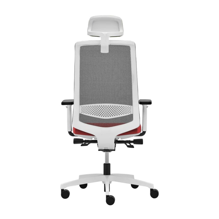 Rim Ергономичен стол Victory VI 1405 White, червен, сглобена мостра
