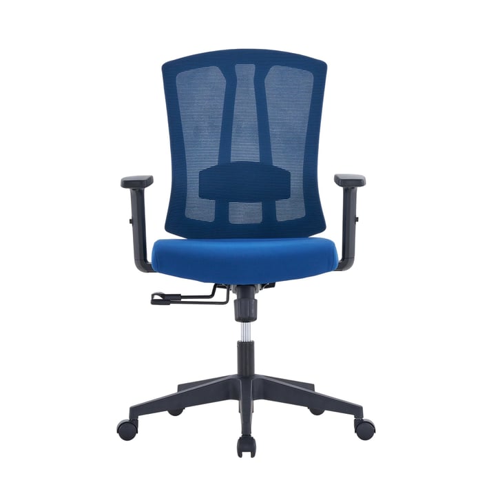 Ергономичен офис стол RFG Primo W, дамаска и меш, Multi-function механизъм, до 120 kg, син