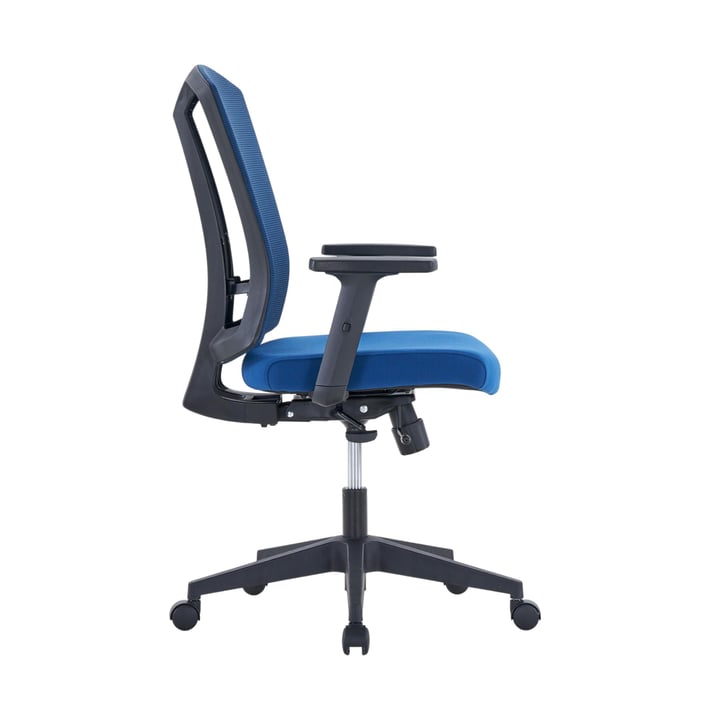 Ергономичен офис стол RFG Primo W, дамаска и меш, Multi-function механизъм, до 120 kg, син