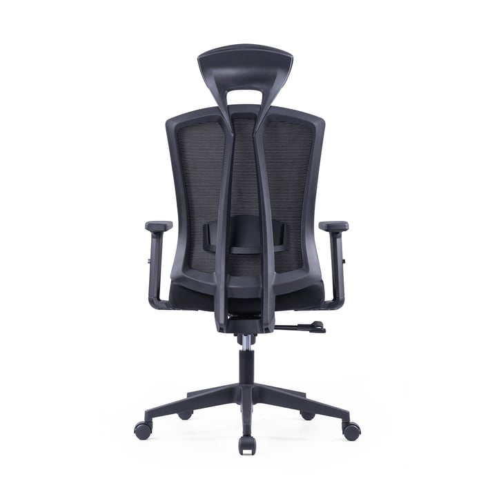 Ергономичен офис стол RFG Primo HB, дамаска и меш, до 130 kg, черен