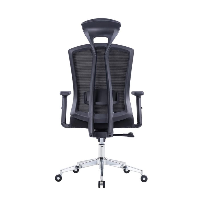 Ергономичен офис стол RFG Primo Lux Chrome HB, дамаска и меш, до 130 kg, черен