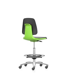 Bimos Лабораторен работен стол Labsit 9125, висок, черен и зелен