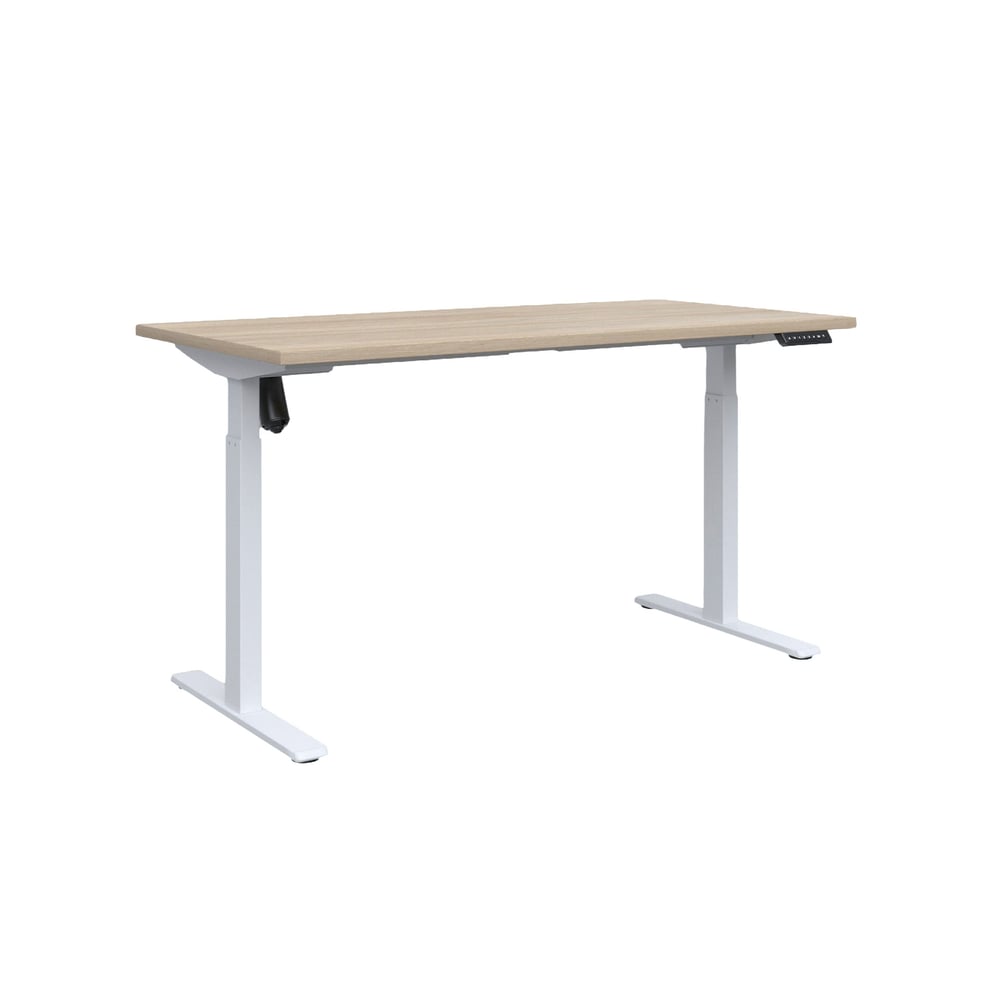 Електрическо бюро RFG Light Pro, с регулируема височина, 1200 x 700 x 710-1190 mm, ПДЧ 25 mm, плот кехлибарен дъб, бели метални крака