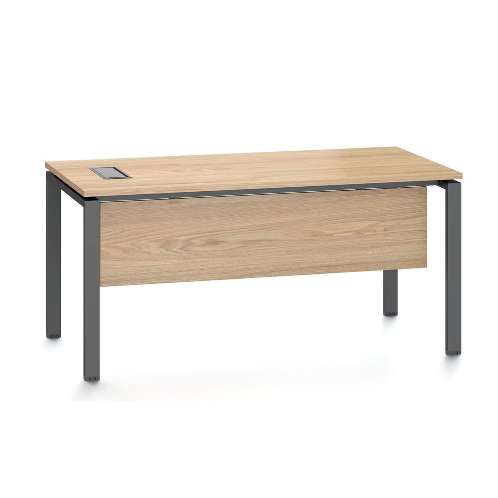 Бюро RFG Monaco, 1600 x 800 x 750 mm, ПДЧ 25 mm, с отвор за кабели, плот бряст, черни метални крака