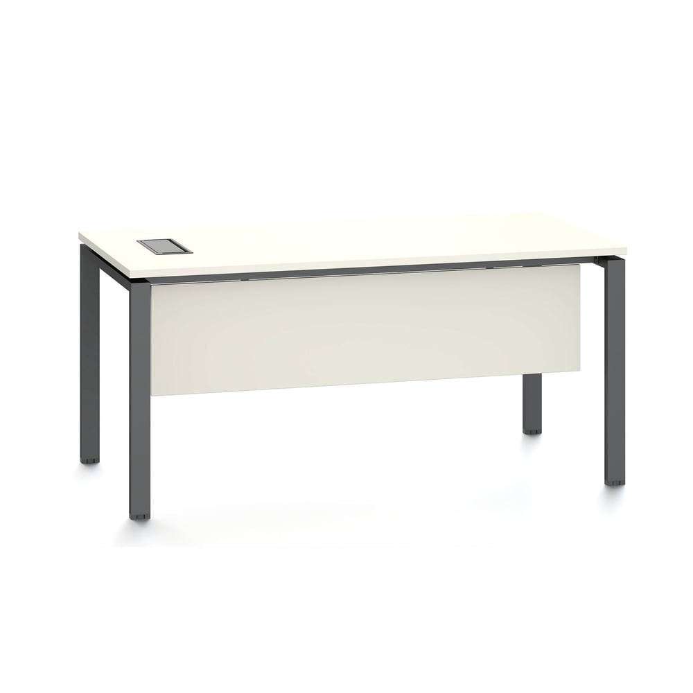 Бюро RFG Monaco, 1400 x 700 x 750 mm, ПДЧ 25 mm, с отвор за кабели, бял плот, черни метални крака