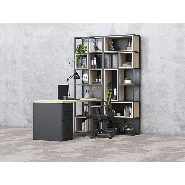 RFG Стелаж Boxi S, метален, 72 х 37 х 212 cm, черен