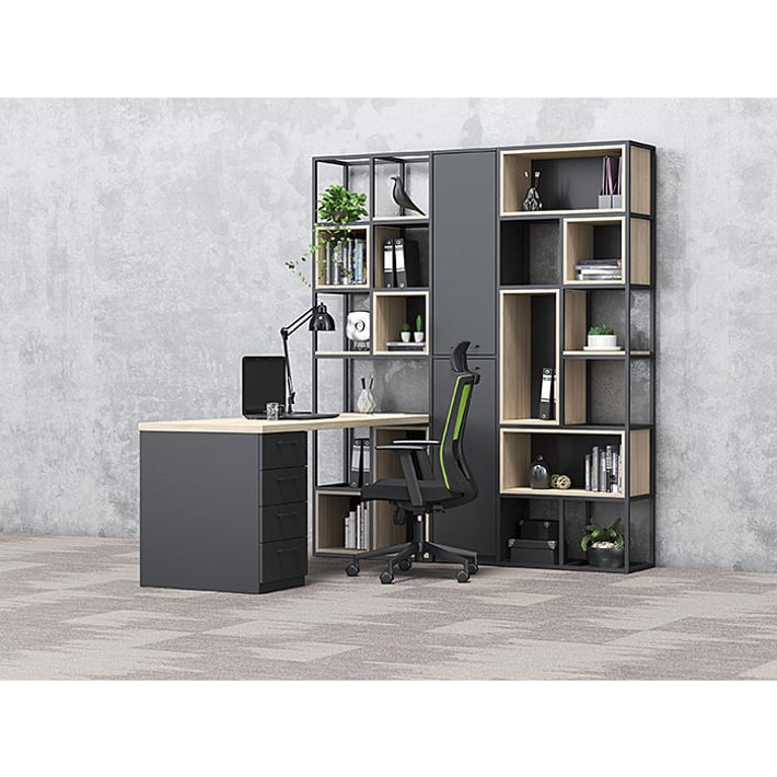 RFG Стелаж Boxi S, метален, 72 х 37 х 212 cm, черен