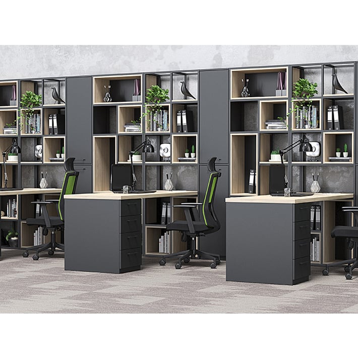 RFG Стелаж Boxi S, метален, 72 х 37 х 212 cm, черен