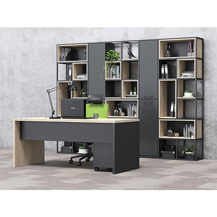 RFG Стелаж Boxi S, метален, 72 х 37 х 212 cm, черен