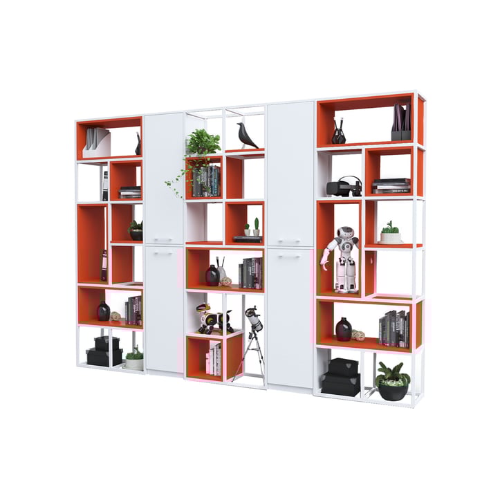 RFG Стелаж Boxi M, метален, 720 х 370 х 2120 mm, бял