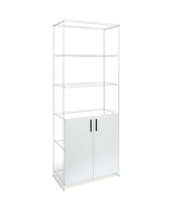 Врата RFG RV3 Monaco S3, 380 х 18 х 760 mm, ПДЧ 18 mm, 2 броя в комплект, бял