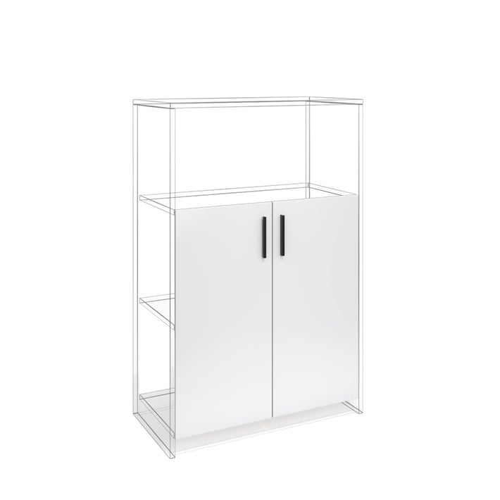 Врата RFG RV3 Monaco S3, 380 х 18 х 760 mm, ПДЧ 18 mm, 2 броя в комплект, бял