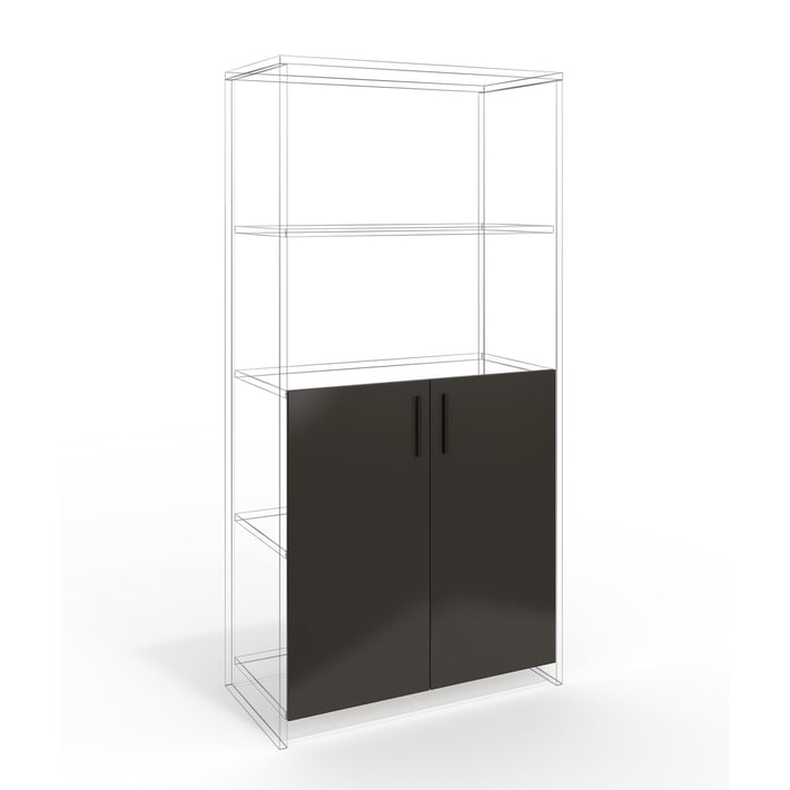 Врата RFG RV3 Milano, 380 х 18 х 760 mm, ПДЧ 18 mm, 2 броя в комплект, тъмносива