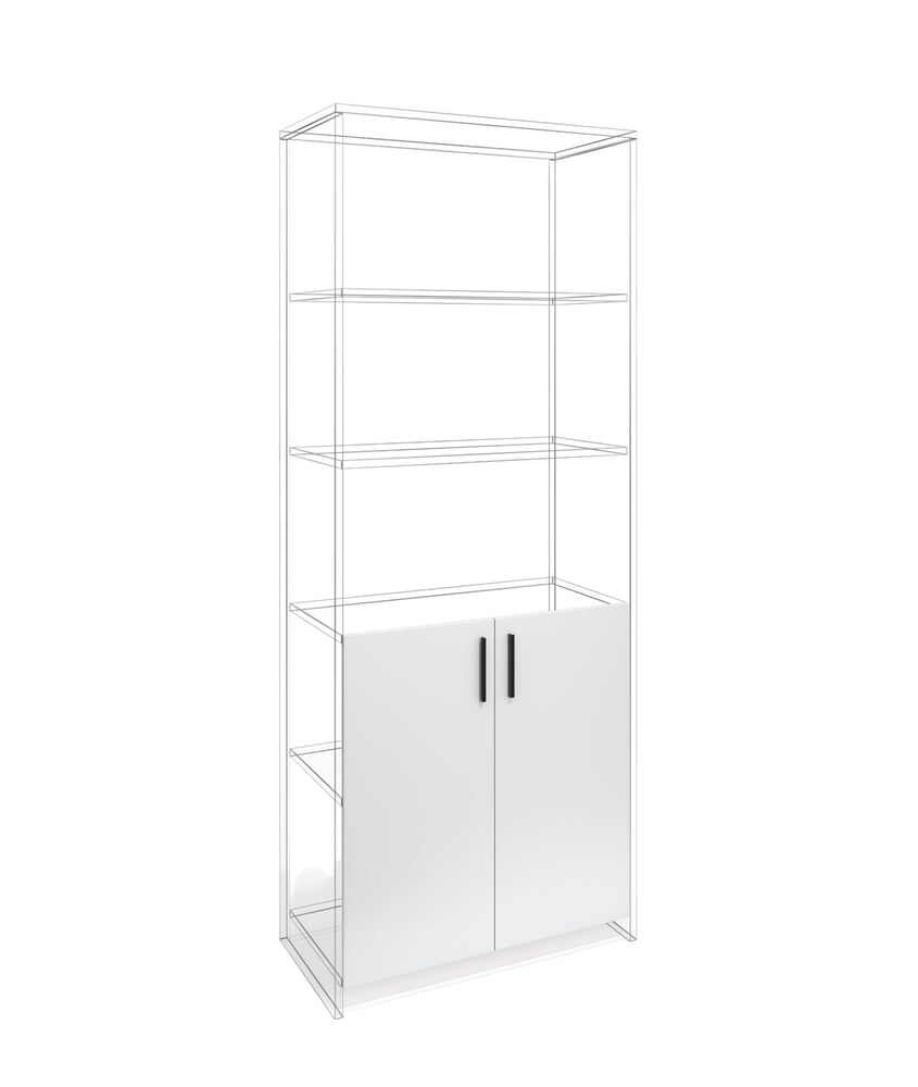 Врата RFG RV3 Monaco S4, 380 х 18 х 760 mm, ПДЧ 18 mm, 2 броя в комплект, бяла