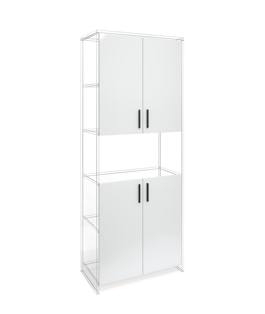 Врата RFG RV3 Monaco, 380 х 18 х 760 mm, ПДЧ 18 mm, 4 броя в комплект, бяла