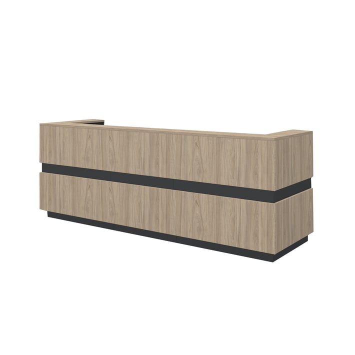 Прав модул за рецепция RFG Joy, 50 х 80 х 112.50 cm, ПДЧ, кехлибарен дъб и антрацит