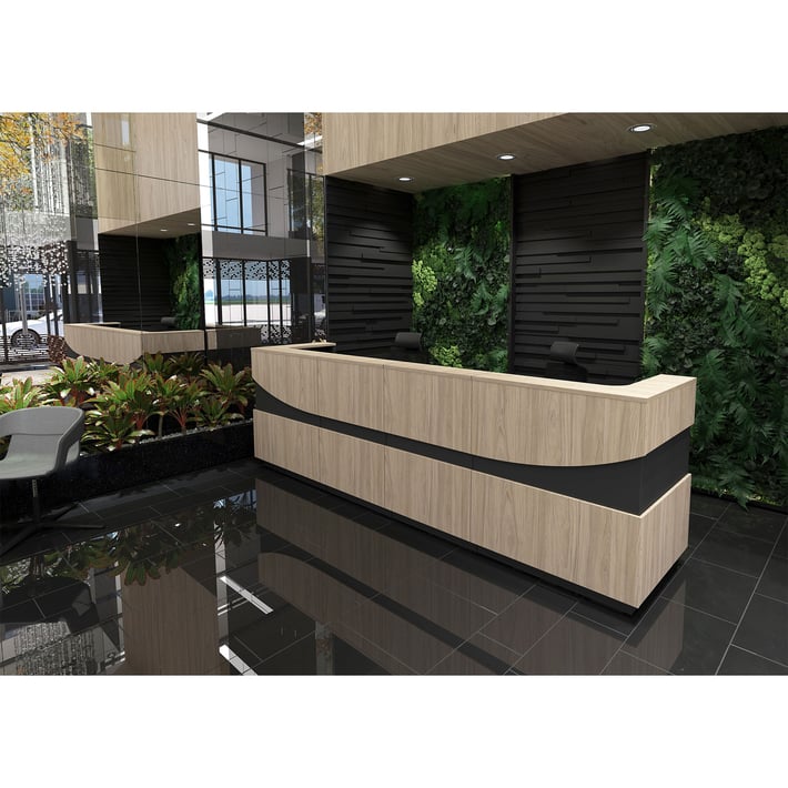 Прав модул за рецепция RFG Joy, 75 х 80 х 112.50 cm, ПДЧ, кехлибарен дъб и антрацит