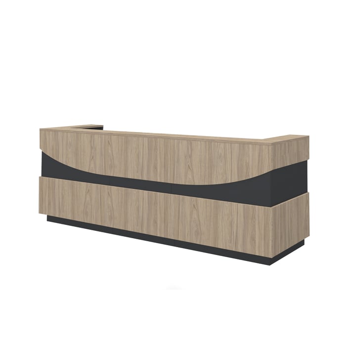 Прав модул за рецепция RFG Joy, 100 х 80 х 112.50 cm, ПДЧ, кехлибарен дъб и антрацит