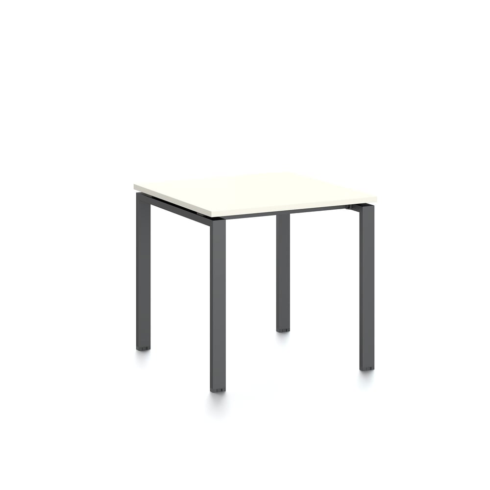 Заседателна маса RFG Monaco, 800 x 800 x 750 mm, ПДЧ 25 mm, бял плот, черни метални крака