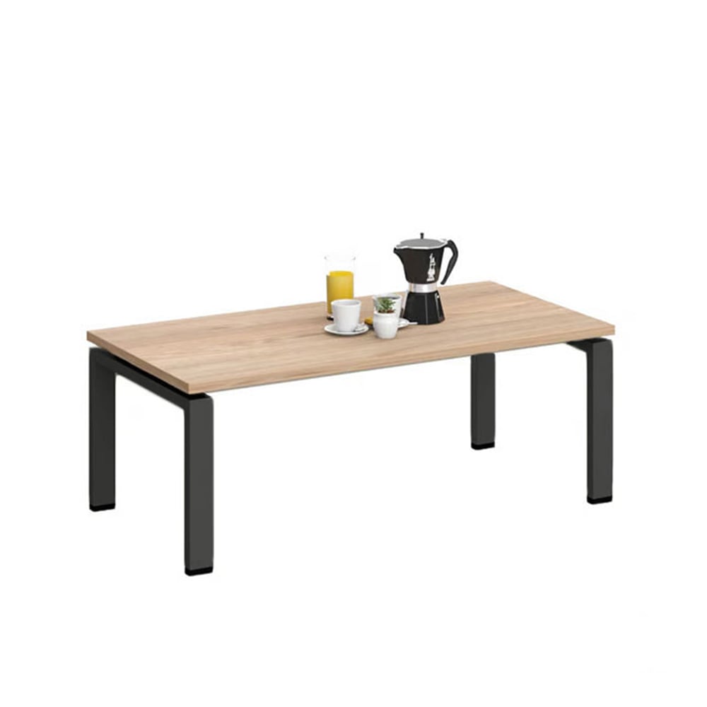 Ниска маса RFG Monaco, 1200 х 600 х 450 mm, правоъгълен плот, ПДЧ 25 mm, черна метална основа, плот бряст