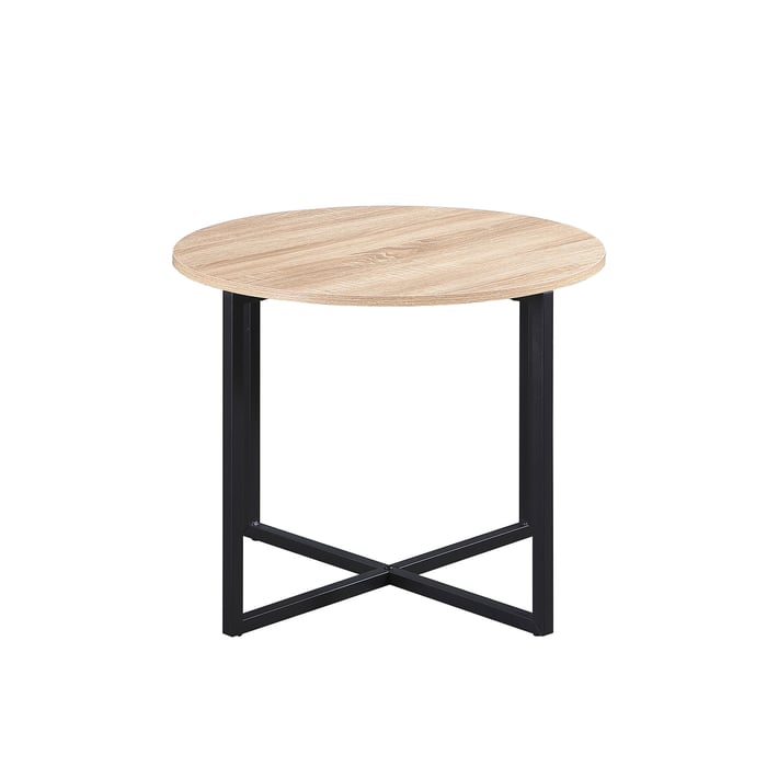 RFG Ниска маса Soft, 600 х 60 х 500 mm, кръгъл плот, ПДЧ 15 mm, дъб сонома, черни метални крака