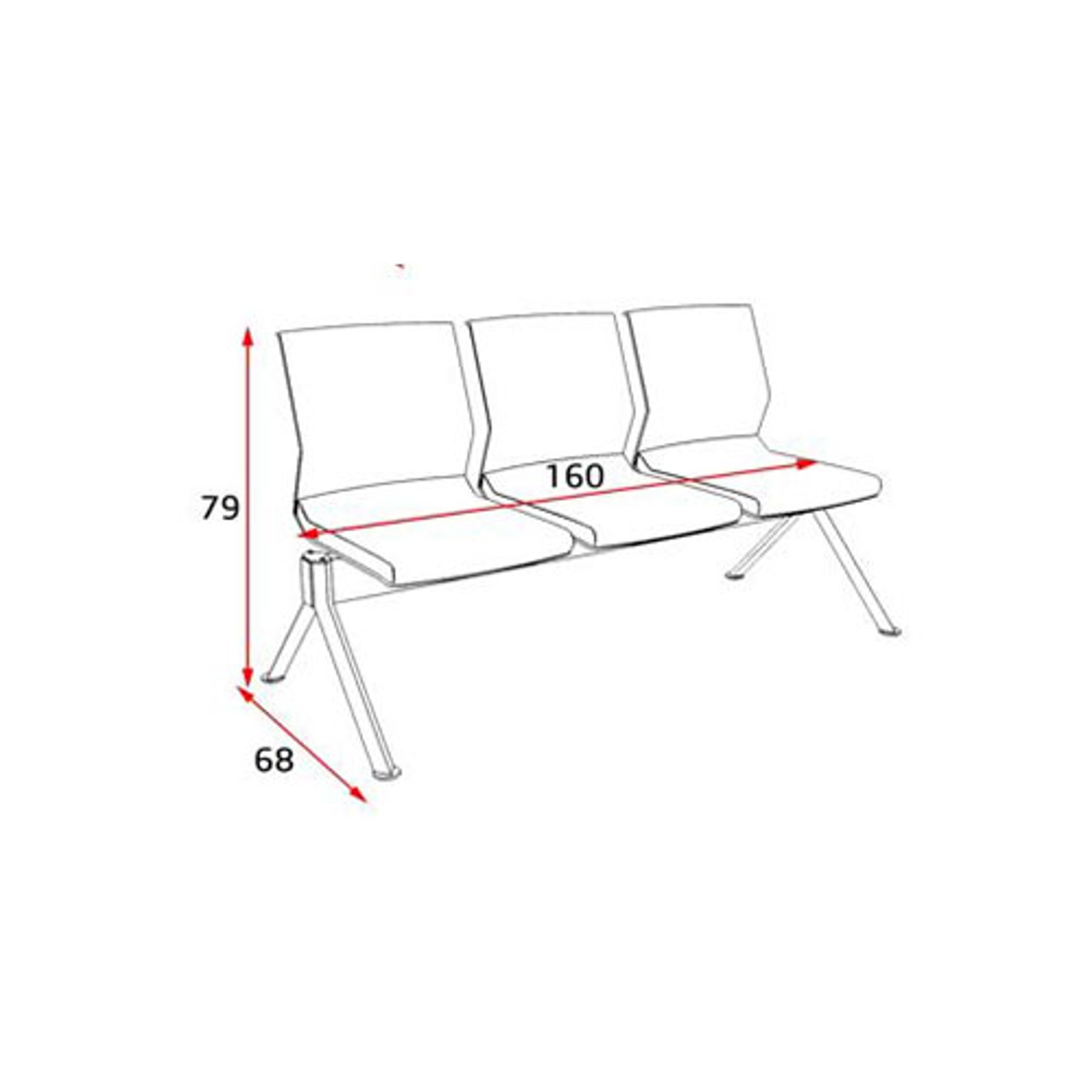 RFG Посетителска пейка Lisa Arm Black, с 3 места