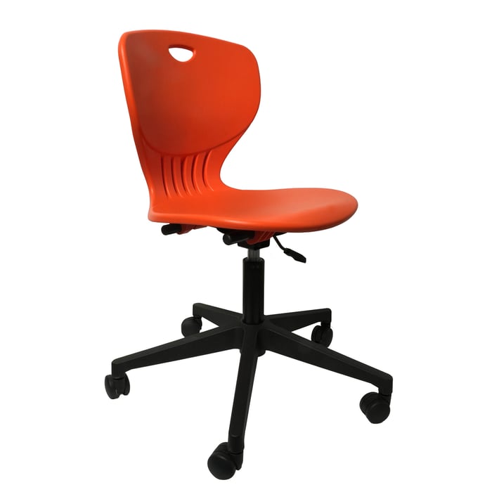 Ученически стол RFG Maxima Move Black, полипропилен, до 120 kg, оранжев, 2 броя в комплект