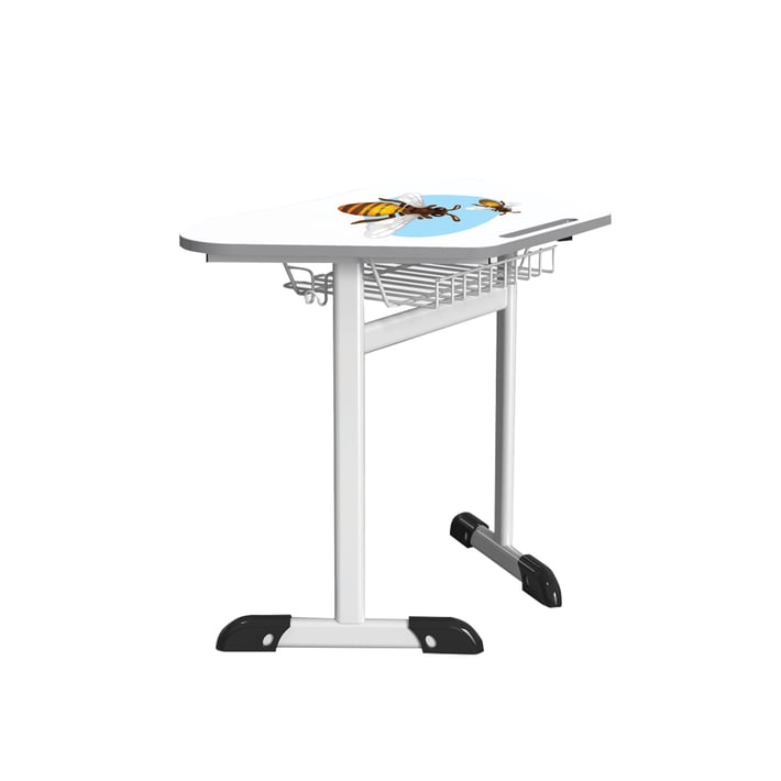 Ученическа маса RFG Jam, едноместна, от I до IV клас, 700 х 500 х 670 mm, MDF, сива
