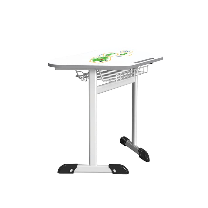 Ученическа маса RFG Jam, едноместна, от V до VIII клас, 700 х 500 х 710 mm, MDF, сива