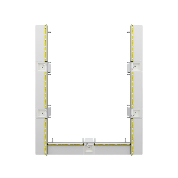 RFG Ученическа маса Flat, лабораторна, над VII клас, 180 х 60 х 75 cm, жълто-бяла, сглобена мостра