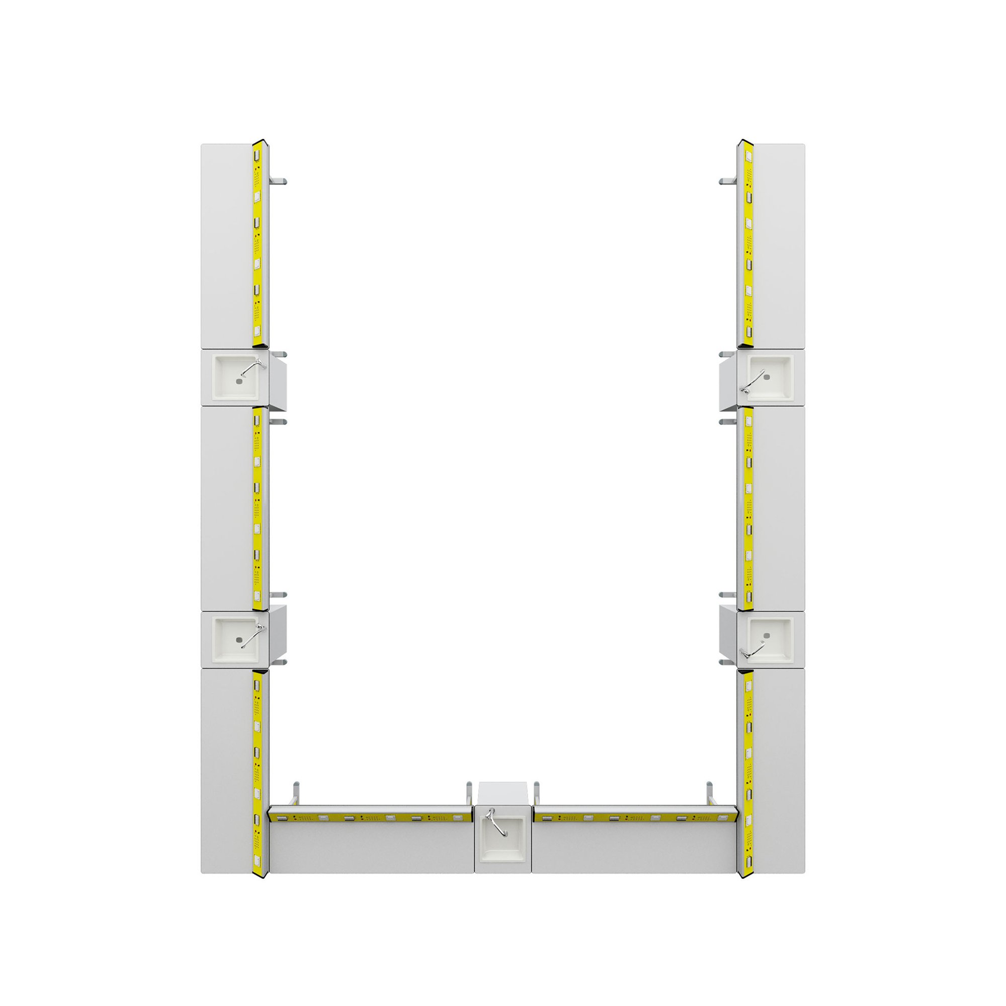 RFG Ученическа маса Flat, лабораторна, над VII клас, 180 х 60 х 75 cm, жълто-бяла