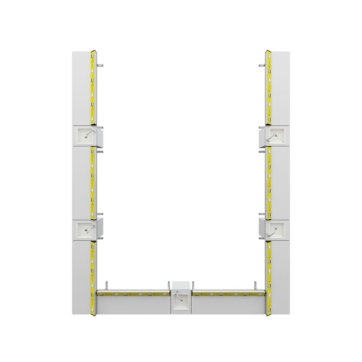 RFG Ученическа маса Flat, лабораторна, над VII клас, 180 х 60 х 75 cm, жълто-бяла