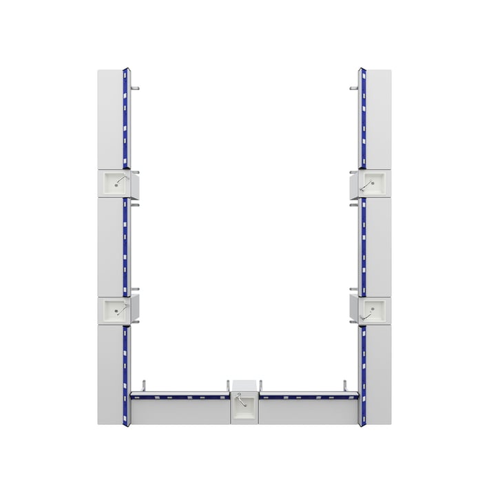 RFG Ученическа маса Flat, лабораторна, над VII клас, 180 х 60 х 75 cm, синьо-бяла