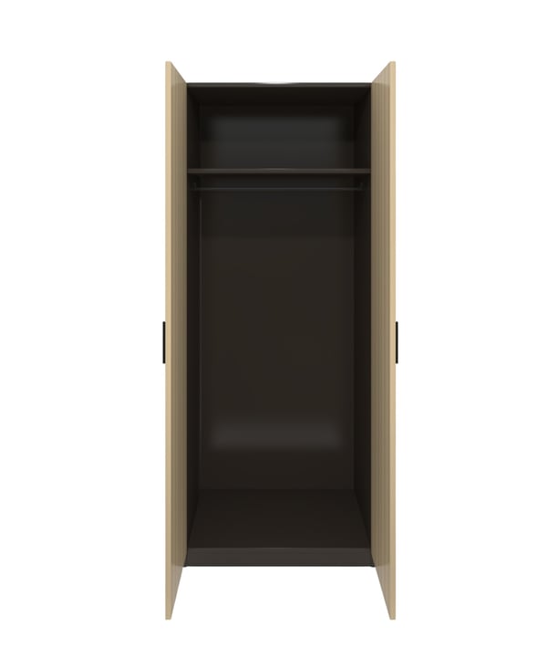 Гардероб RFG Milano, двоен, 800 х 550 х 2000 mm, ПДЧ 18 mm, светъл дъб и сиво