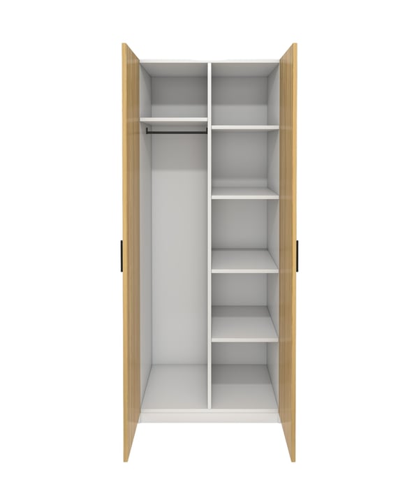 Гардероб RFG Monaco, с рафтове, 800 х 550 х 2000 mm, ПДЧ 18 mm, бряст и бяло