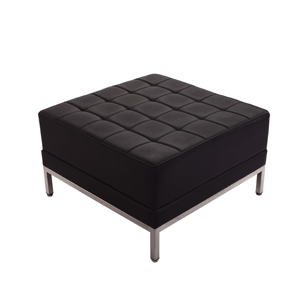 Табуретка RFG Neo, квадратна, екокожа, 700 х 700 х 450 mm, черен