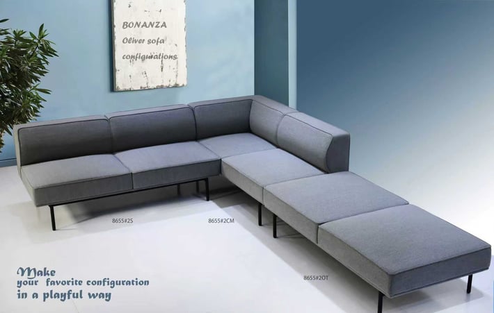 Прав модул RFG Klark, текстил, 800 х 800 х 720 mm, сив