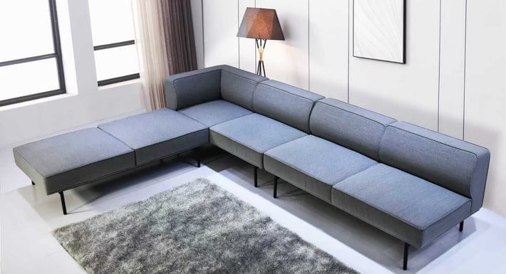 Ъглов модул RFG Klark, текстил, 800 х 800 х 720 mm, сив