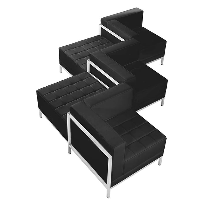 Ъглов модул RFG Neo, екокожа, 720 х 720 х 700 mm, черен ляв