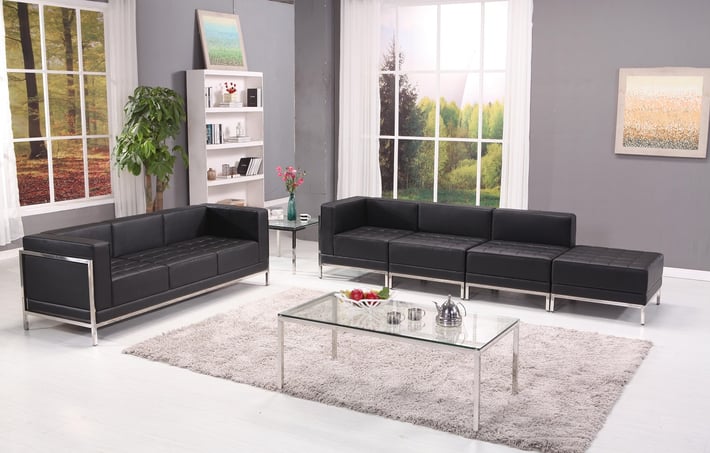 Ъглов модул RFG Neo, екокожа, 720 х 720 х 700 mm, черен ляв