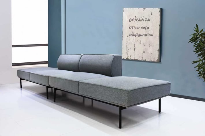 Модул RFG Klark, ъглов, текстил, 800 х 800 х 720 mm, сив