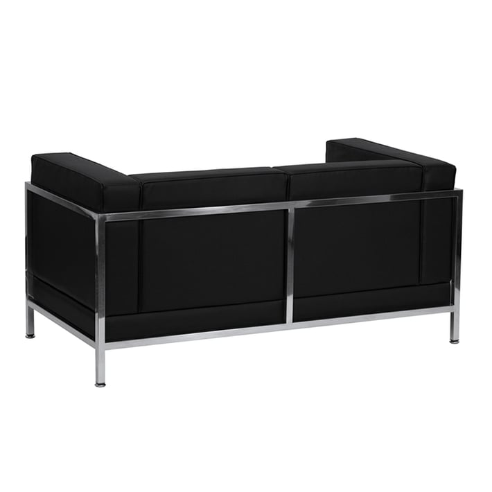 Диван RFG Neo, двуместен, екокожа, метална основа, 1450 х 720 х 700 mm, черен